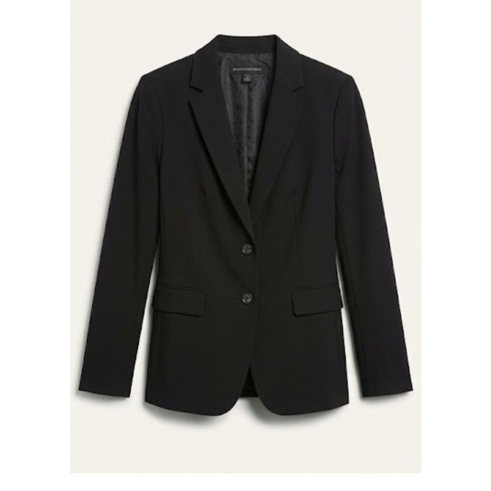 Banana Republic Black Two Button Blazer Jacket 2 Pocket Size 4